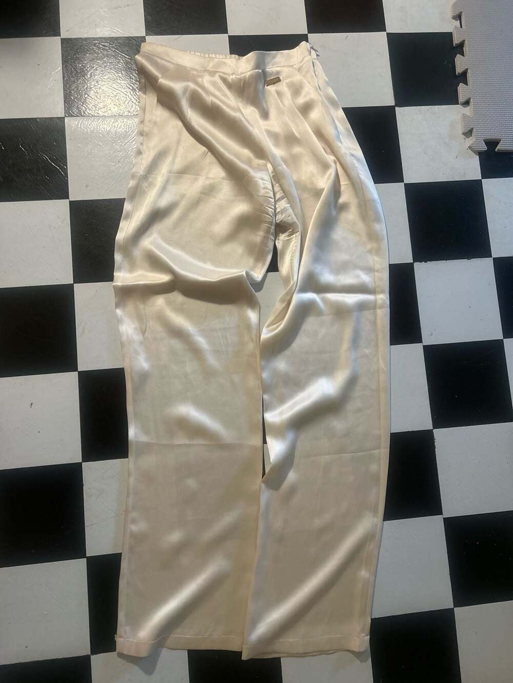 Blugirl Blumarine Satin Pleated Wide Leg Pants